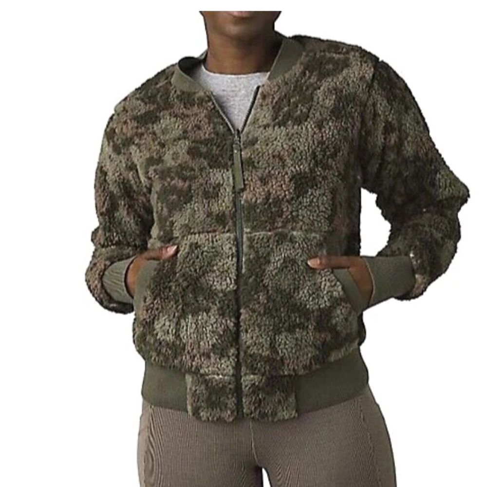 PRANA Polar Escape Reversible Bomber Jacket in Kale Wildflower-M